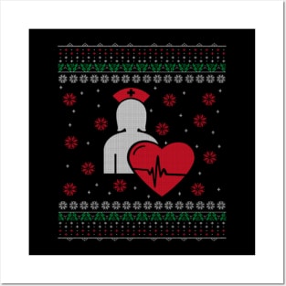 Nurse Ugly Christmas Sweater Gift Posters and Art